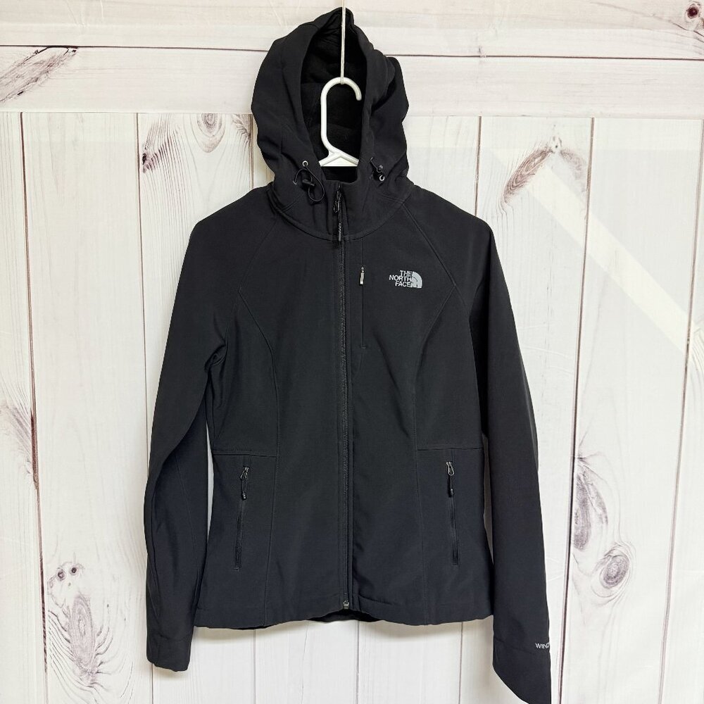 The North Face Women’s Apex WindWall Hooded‎ Soft Shell Small Black EUC